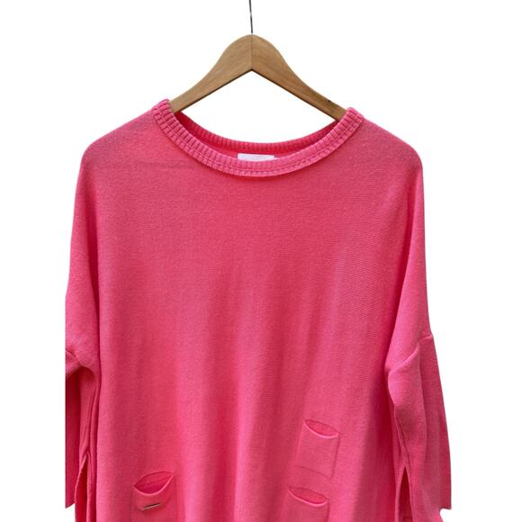 MerSea Catalina Sweater S/M Pink Dolman Sleeves Round Neck Mini Pockets - Picture 4 of 11